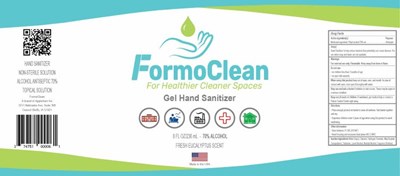8 Oz (Formoclean Gel Hand Sanitizer Label   8oz)